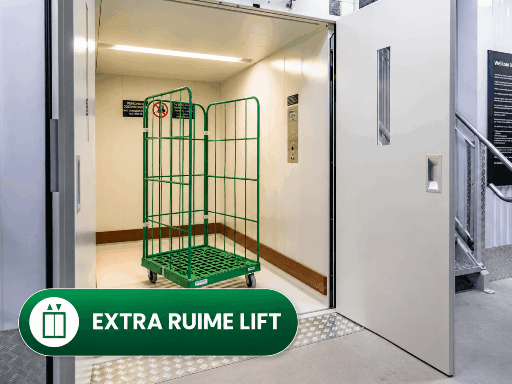Extra ruime lift met groene rolkooi (1)